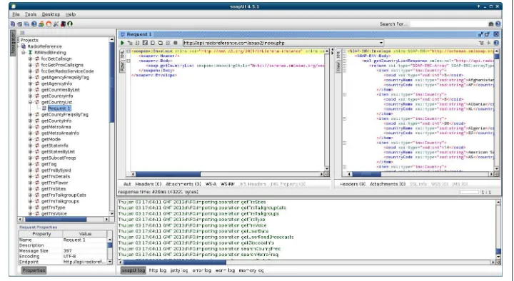 Figure 7-1. soapUI showing a request to getCountryList