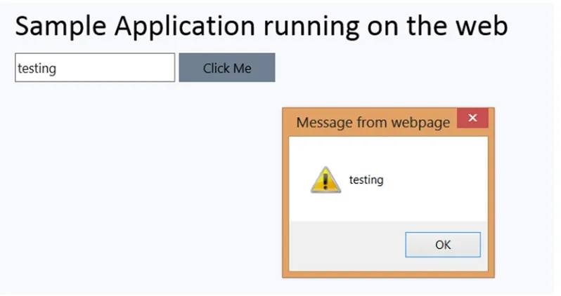Figure 1-11. Result of a simple web application button click