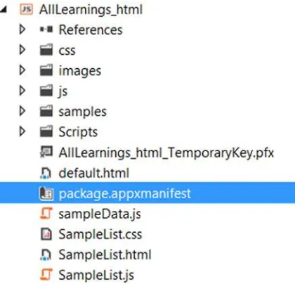 Figure 2-1. Application manifest’s location in the project structure