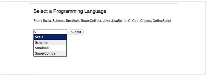 Figure 3-2. The rendering of the ProgrammingLanguages snippet