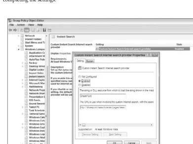 Figure 2-5: Instant Search settings f or Vista