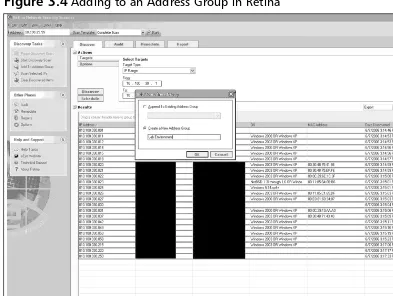 Figure 3.4 Adding to an Address Group in Retina