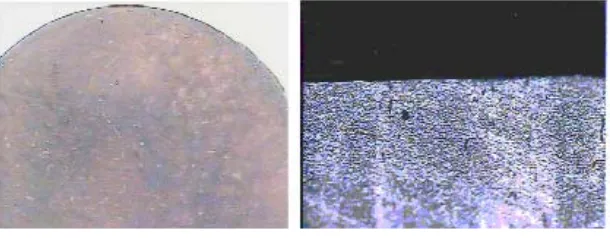 Gambar 9 dan Gambar 10 yaitu adanya lapisan Perubahan struktur mikro dapat dilihat pada warna putih pada bagian tepi yang dinitridasi, sedangkan pada bagian tengah tidak ada perubahan dan strukturnya masih perlit