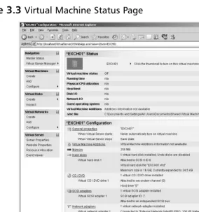Figure 3.3 Virtual Machine Status Page