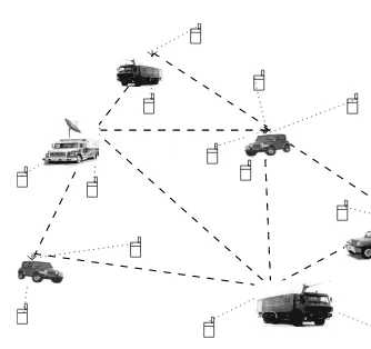 Figure 1.6Wireless mesh network-based rescue operation.