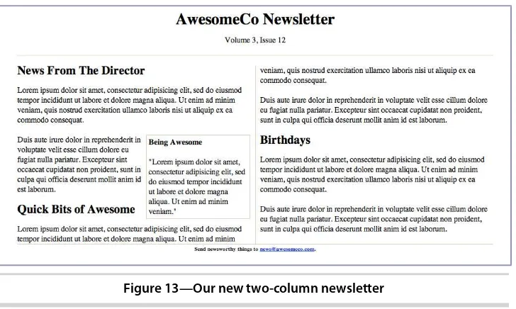 Figure 13—Our new two-column newsletter