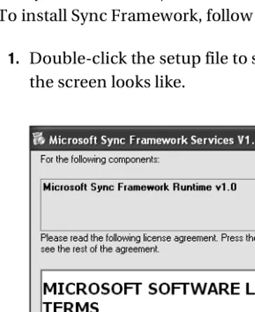 Figure 1-1. Microsoft Sync Framework setup