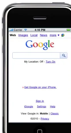Figure 2–10. iPhone Web View Browser – Google.com 