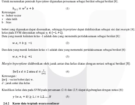 Gambar 1. Ilustrasi Data Terpisah Secara Linear[3] 