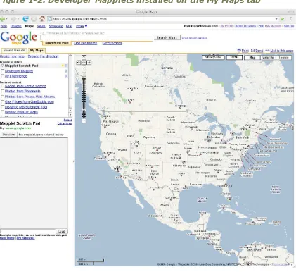 Figure 1-2. Developer Mapplets installed on the My Maps tab 