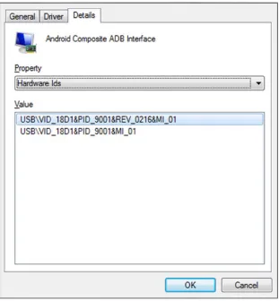 Figure 2-8. Values for Google Glass USB setup info file on Windows