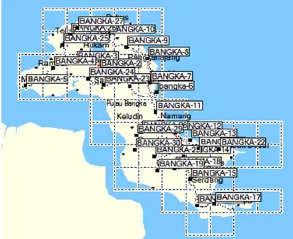 Gambar 2. Peta  lokasi pengambilan sampel tanah di Pulau Bangka 
