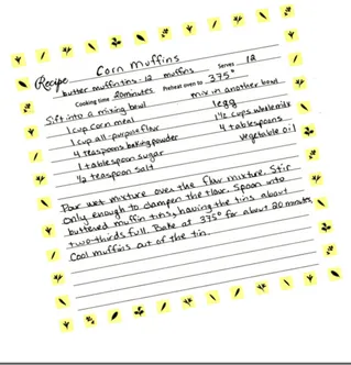 Figure 2.2: Recipe for corn mufﬁns. But how long do you cook it?