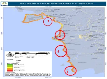 Gambar 1. Peta Sebaran Daerah Potensi Tapak PLTN di Kabupaten Ketapang