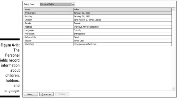 Figure 4-11: The Personal fields record information about children, hobbies, and language.