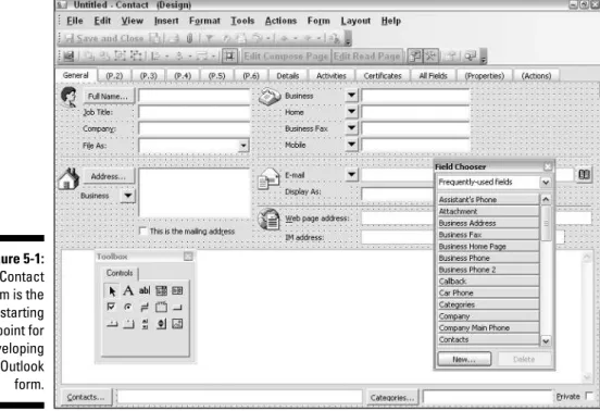 Figure 5-1: The Contact form is the starting point for developing any Outlook form. 71