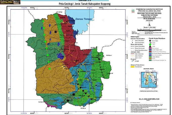 Gambar 2.6 Peta Geologi / Jenis Tanah Kabupaten Soppeng 