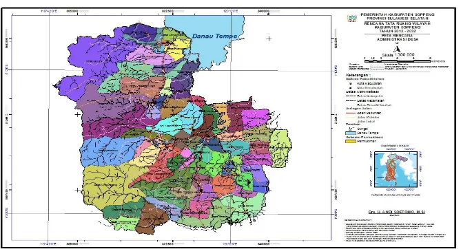   Gambar 2.2 Peta Administratif Kabupaten Soppeng 