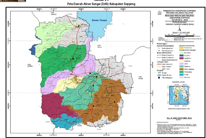 Gambar 2.5 Peta Daerah Aliran Sungai (DAS) Kabupaten Soppeng 