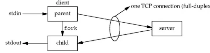 Figure 16.9. str_cli function using two processes.