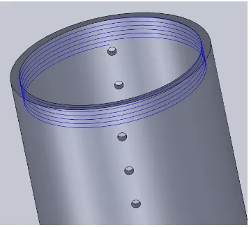 Gambar 5. Desain 3D kapsul topaz incore dengan tutup 