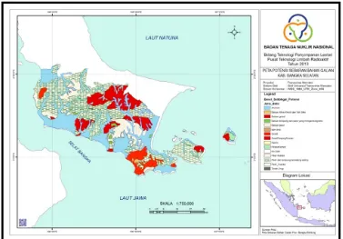 Gambar 6. Peta sebaran potensi bahan galian wilayah  Kabupaten Bangka Selatan 