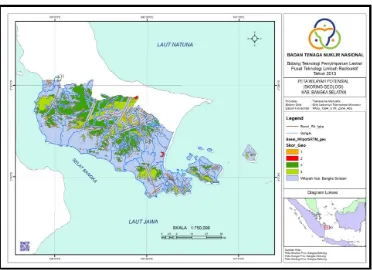 Gambar 10. Peta wilayah buffering struktur geologi dan sungai wilayah  Kabupaten Bangka Selatan 