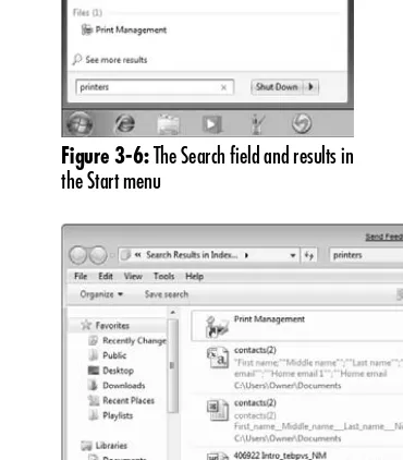Figure 3-6: The Search field and results in 
