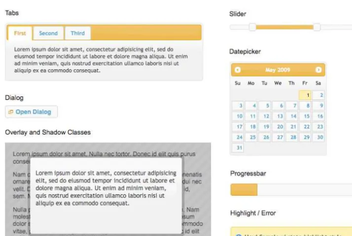 Figure 1.1. A few jQuery UI widgets 