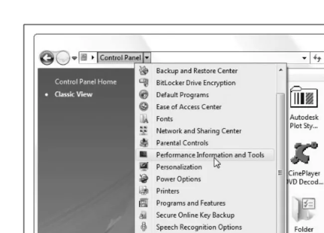 Figure 2-5. Use the path arrows in the address bar to quickly jump to a Control Panel page