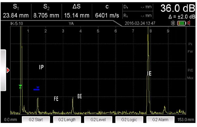 Gambar 8. Output sinyal pada ketebalan 25 mm 