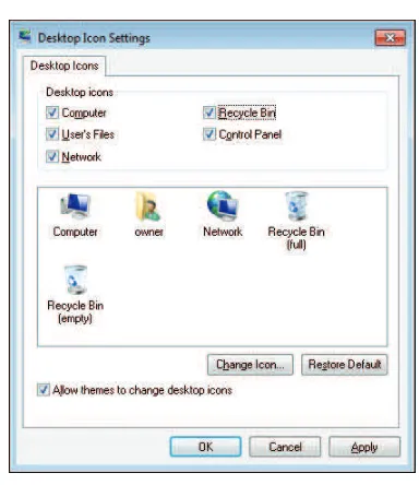 FIGURE 1-2 Configuring the desktop icons