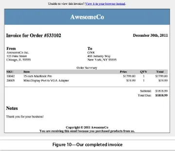Figure 10—Our completed invoice
