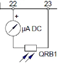 Gambar 3. Rangkaian flame detektor QRB1 pada modul boiler 