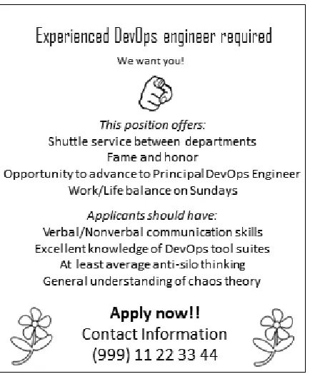 Figure 1-4. DevOps is not a new job. If you see a job advertisement that asks for a DevOps expert, please point the author of the ad to this book