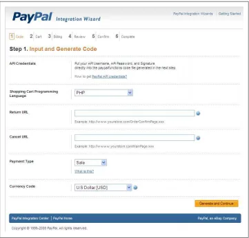 Figure 2-7. Express Checkout Integration Wizard step 1