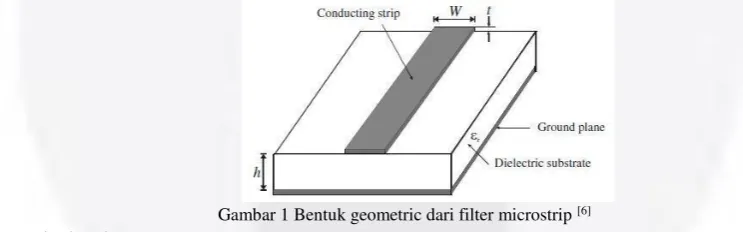 Gambar 1 Bentuk geometric dari filter microstrip [6]  