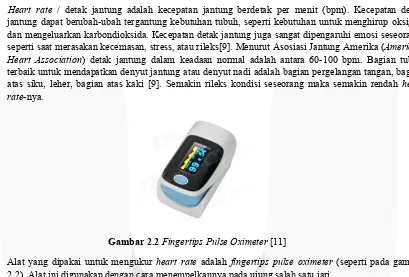 Gambar 2.2 Fingertips Pulse Oximeter [11] 