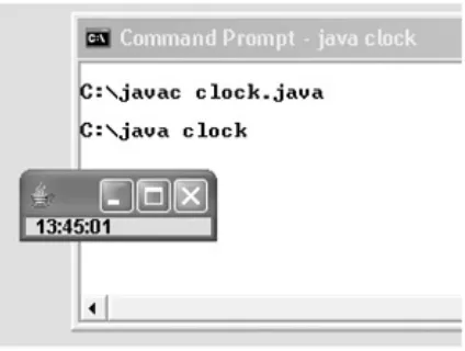 Figure 2-4. Compiling and running the clockprogram