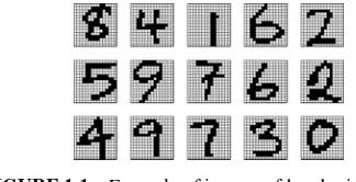 FIGURE 1.1Example of images of handwritten digits.