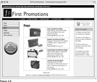 Figure 1-5This page follows the same three-column layout that the home page does, and the list pages for all cate-
