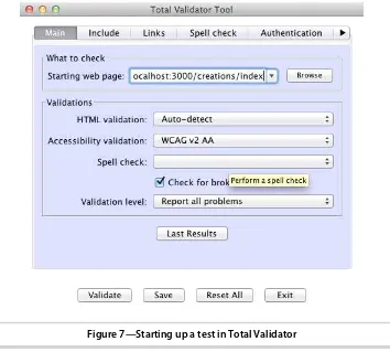 Figure 7—Starting up a test in Total Validator