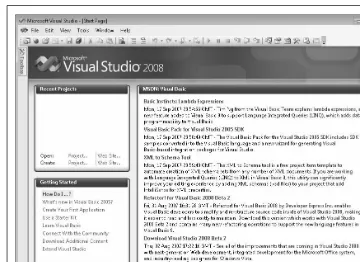 Figure 1-6. The Visual Studio Start Page