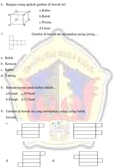 Gambar di bawah ini merupakan jaring-jaring…. 