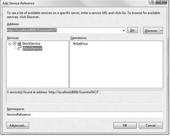 Figure 1.5 Visual Studio generating client proxy class and configuration file