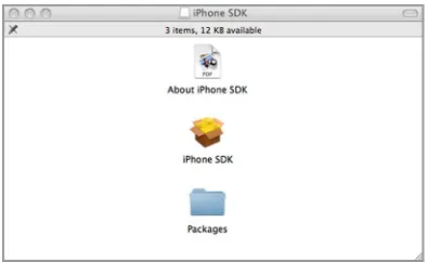 Figure 2.1 Clicking iPhone SDK starts your 