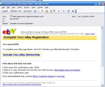 Figure 2.3. eBay's confirmation email.