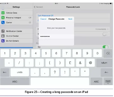 Figure 25—Creating a long passcode on an iPad