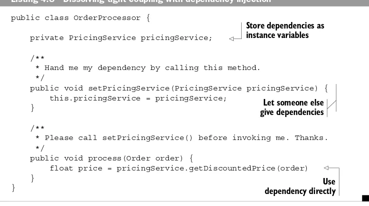 Figure 4.5Dependency Injection reverses the fulfillment of dependencies.