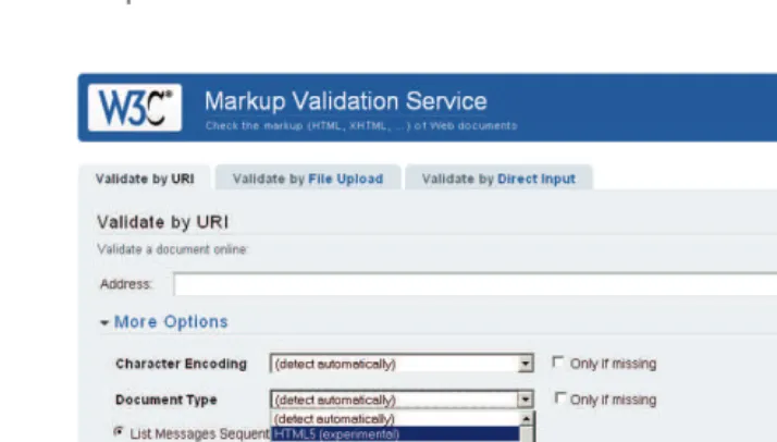 Figure 7.1 Result of the HTML validator in the W3C Markup Validation Service